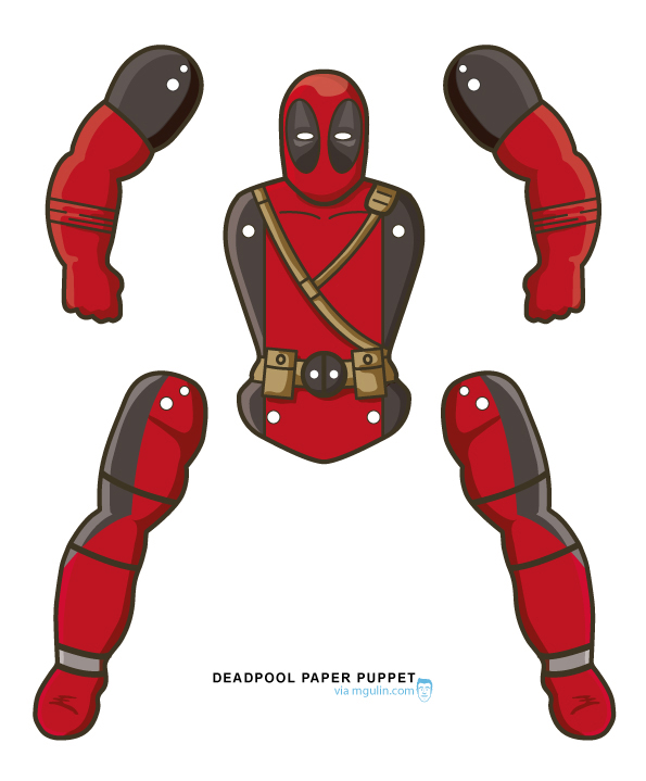 Printable Superhero Puppet Template