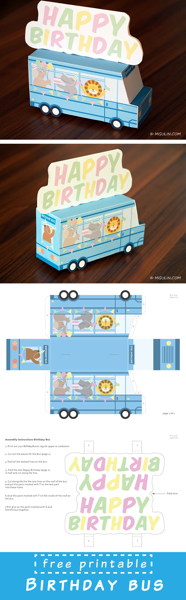 Printable birthday bus