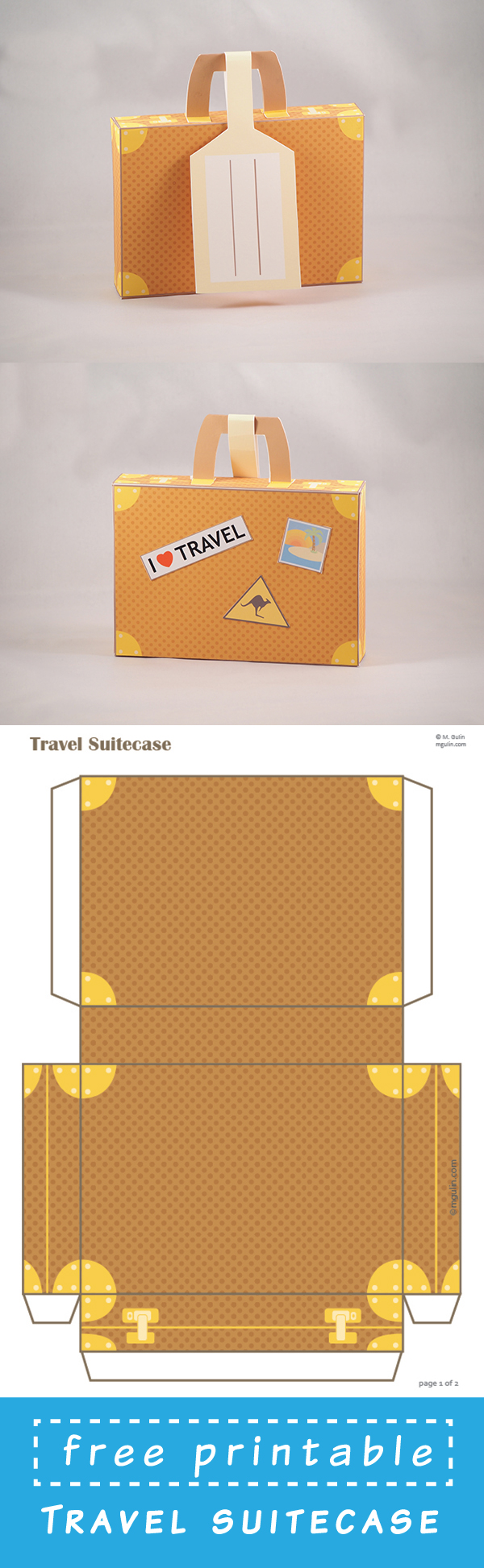 Printable suitcase gift card