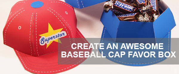 BASEBALL CAP FAVOR BOX