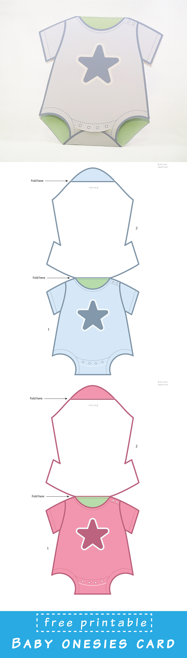 Baby onesies prinatble card