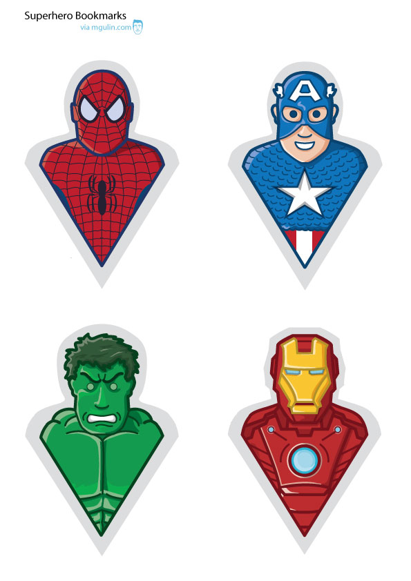 supehero bookmarks