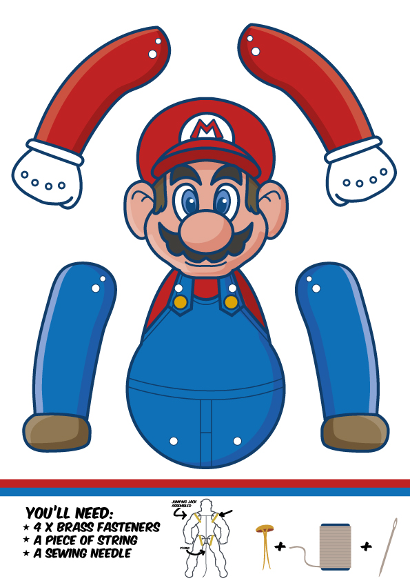 Super Mario Bros. paper puppets - M. Gulin - Papercrafts Prints and More