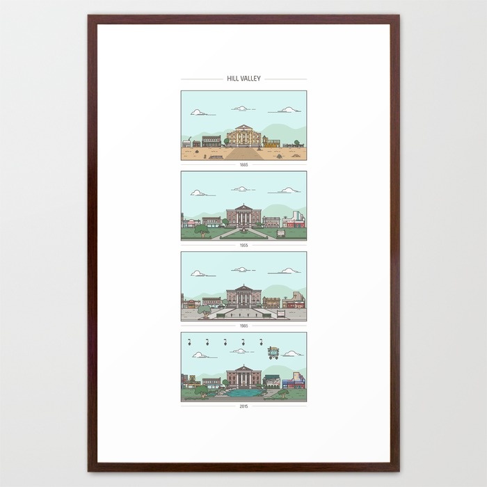 back-to-the-future-hill-valley-x-4-framed-prints