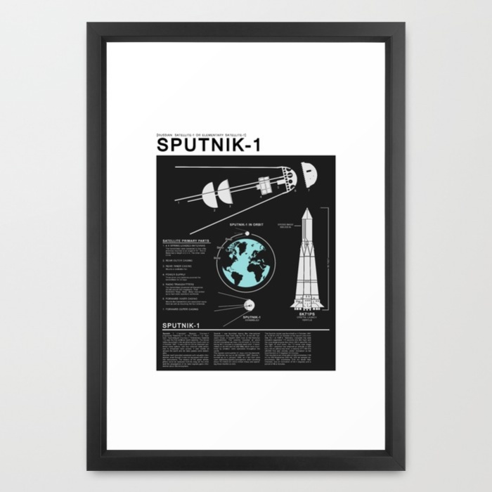 sputnik 1 infographics framed prints