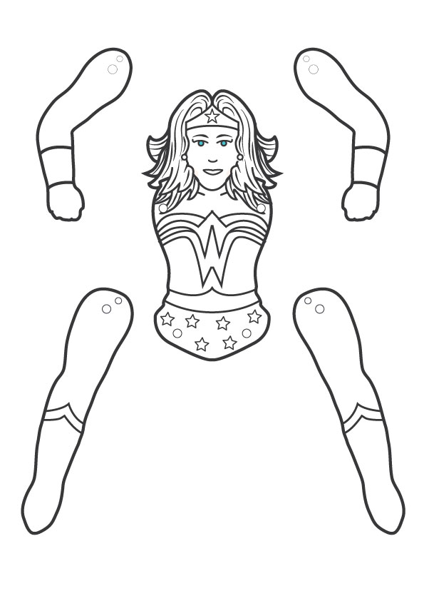 Wonder woman paper puppet