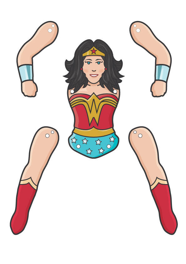 wonder woman paper puppet