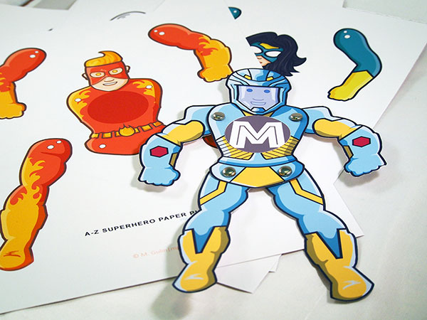 Superhero paper puppet