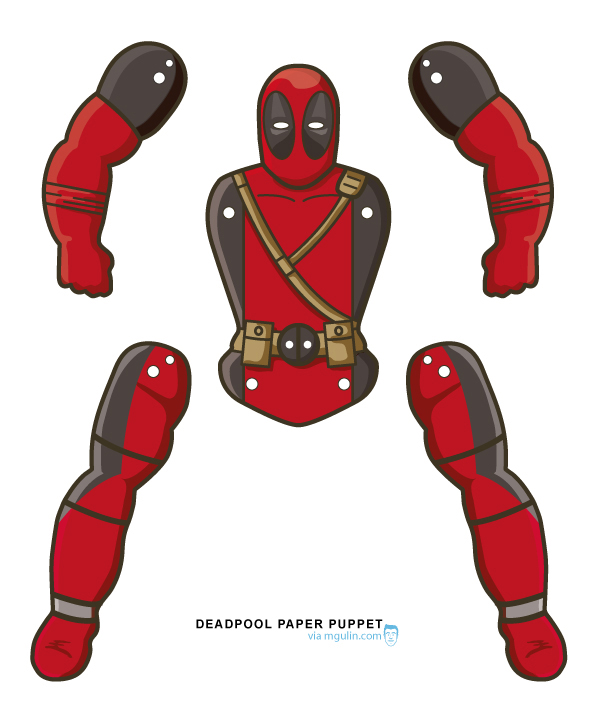 deadpool printable puppet