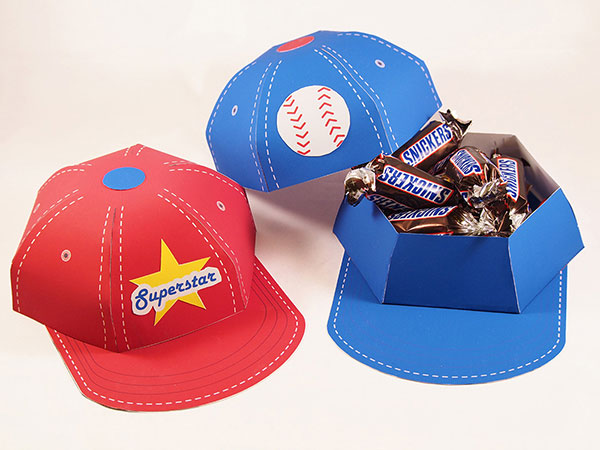 baseball cap favor boxes