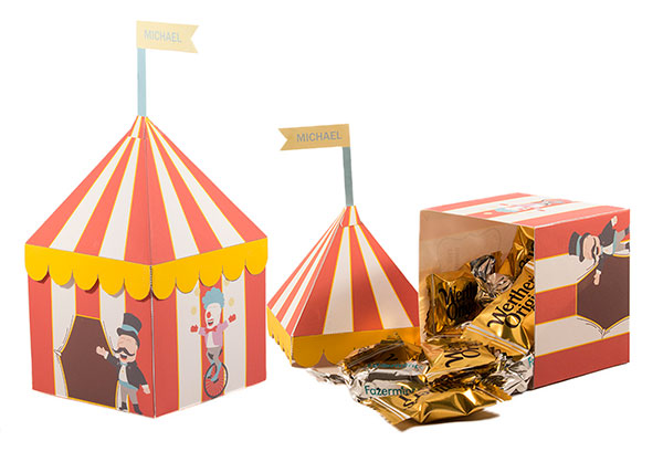 Circus party theme favor box