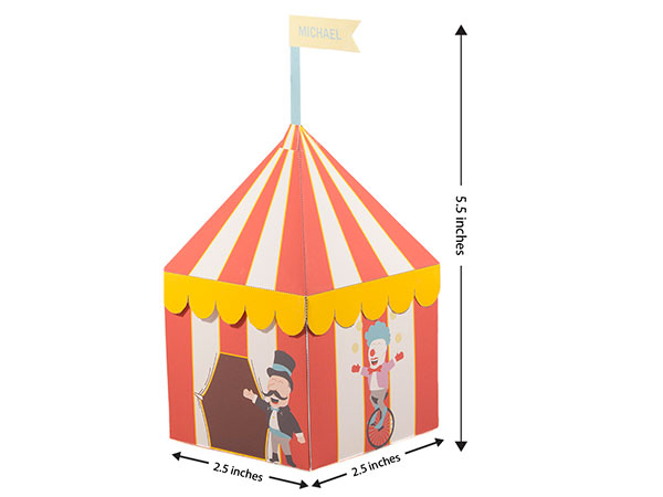 Circus party theme favor box