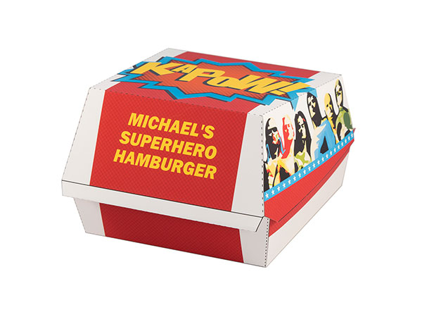 Superhero party barbeque hamburger box