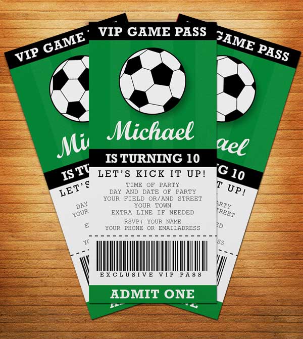 Soccer Theme Invitation Template Free