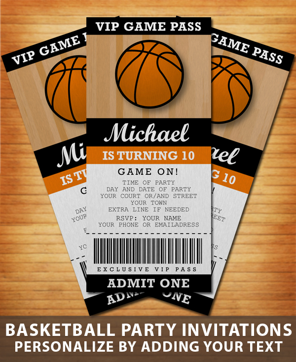 Basketball party invitation