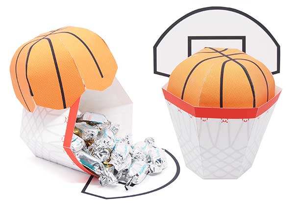 basketball theme party favor box