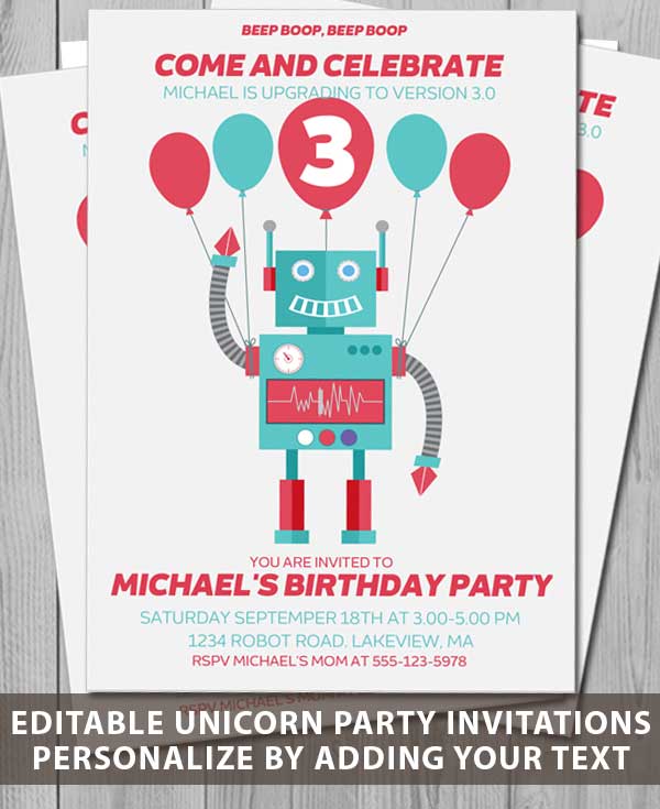 Robot party invite